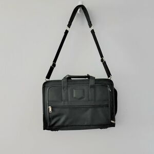 Messenger bag computer work school leather trim mesh front pockets organizer